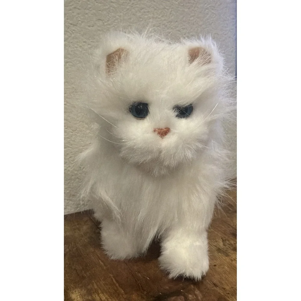 2009 Hasbro FurReal Friends Lulu Walking White Plush Kitten Kitty Cat 9
